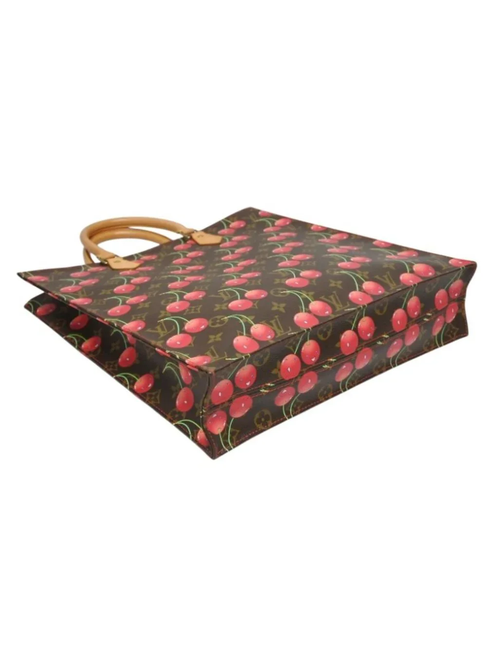 Louis Vuitton Tote Bag Takashi Murakami Sac Plat Monogram Cherry Brown